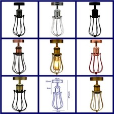 Vintage Semi Flush Ceiling Light Cage Lamp E27 Fitting for Hallway Bedroom UK