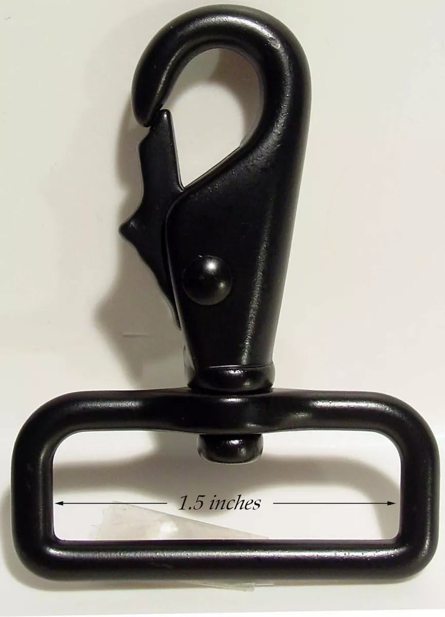 Ten 1.5 Swivel Lobster Claw Snap Hooks Stainless Steel. Anodized Black