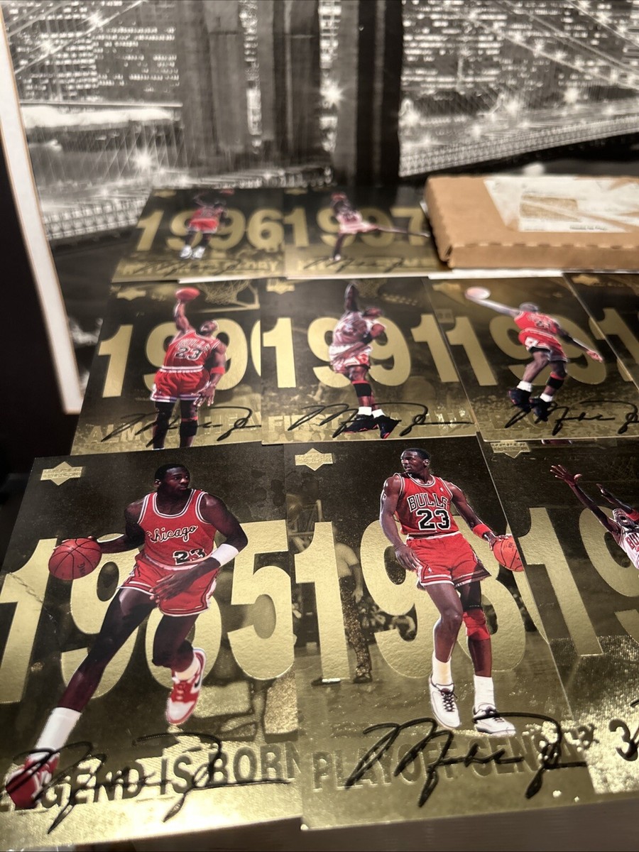 1998 Upper Deck Michael Jordan Gold Jumbo Card Complete Set W/ Box