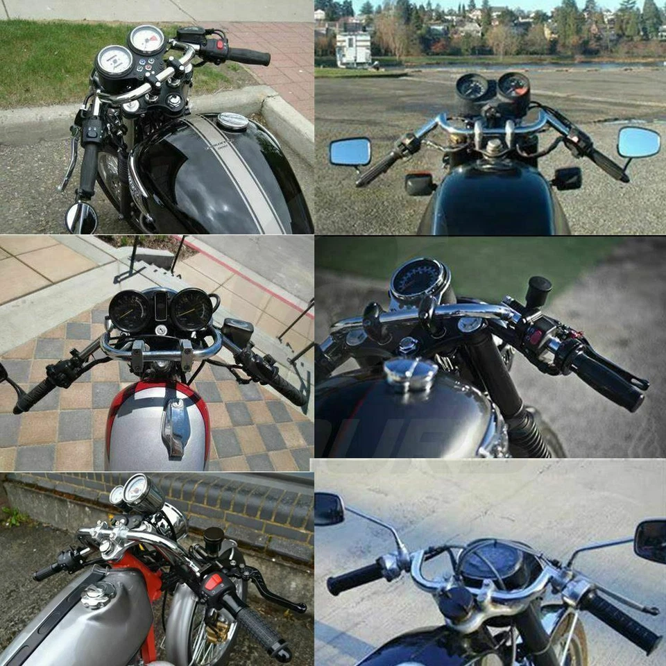 Manillar de barra de arrastre de motocicleta de 7/8" apto para Harley Yamaha Honda Suzuki Universal Foto 4 de 4