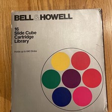 Bell  Howell 16 Slide Cube Cartridge Library Holds 640 Slides with Case