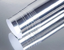 12" x 60" Silver Chrome Mirror Vinyl Film Wrap Sticker Stretchable 1ft x 5ft