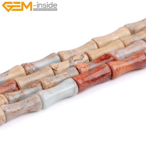 Bamboo Natural Opal Jade Jasper Tube Spacer Loose Beads For Jewelry Making 15" - Picture 45 of 114