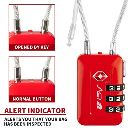 BV TSA Luggage Lock Suitcase Travel Lock Digit Combination Multi-Colors (2 Pack) - Picture 45 of 75