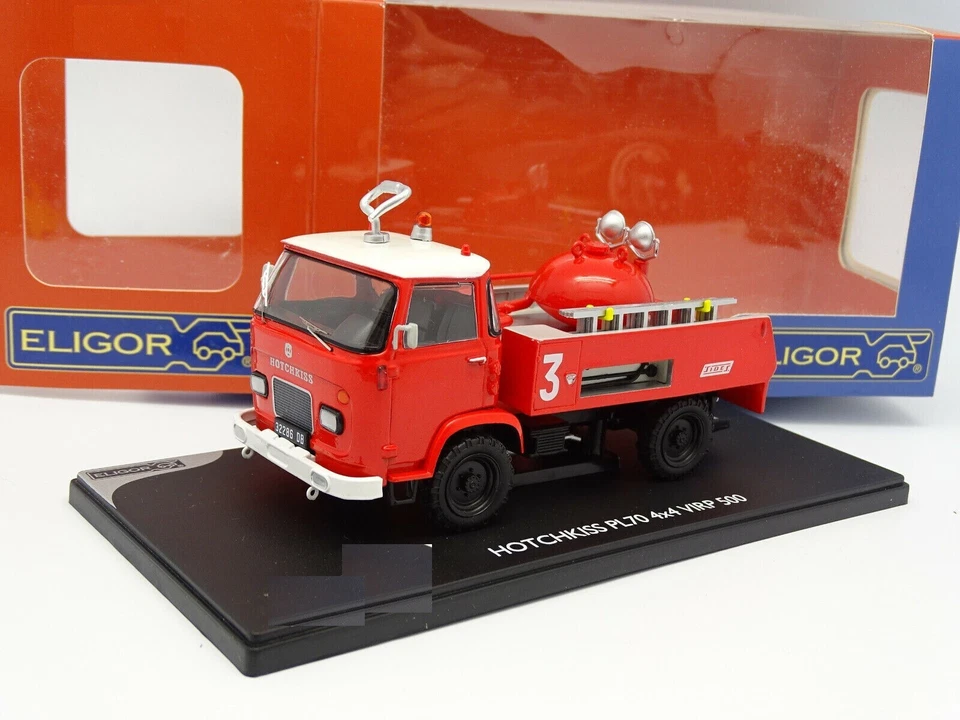 Camion Pompier Hotchkiss PL70 4x4 VIRP 500 - ELIGOR - 1/43 - Photo 3/4