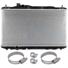Aluminum Radiator with Universal Oil Hose Clamps Kit for 2012-2015 Honda Civic