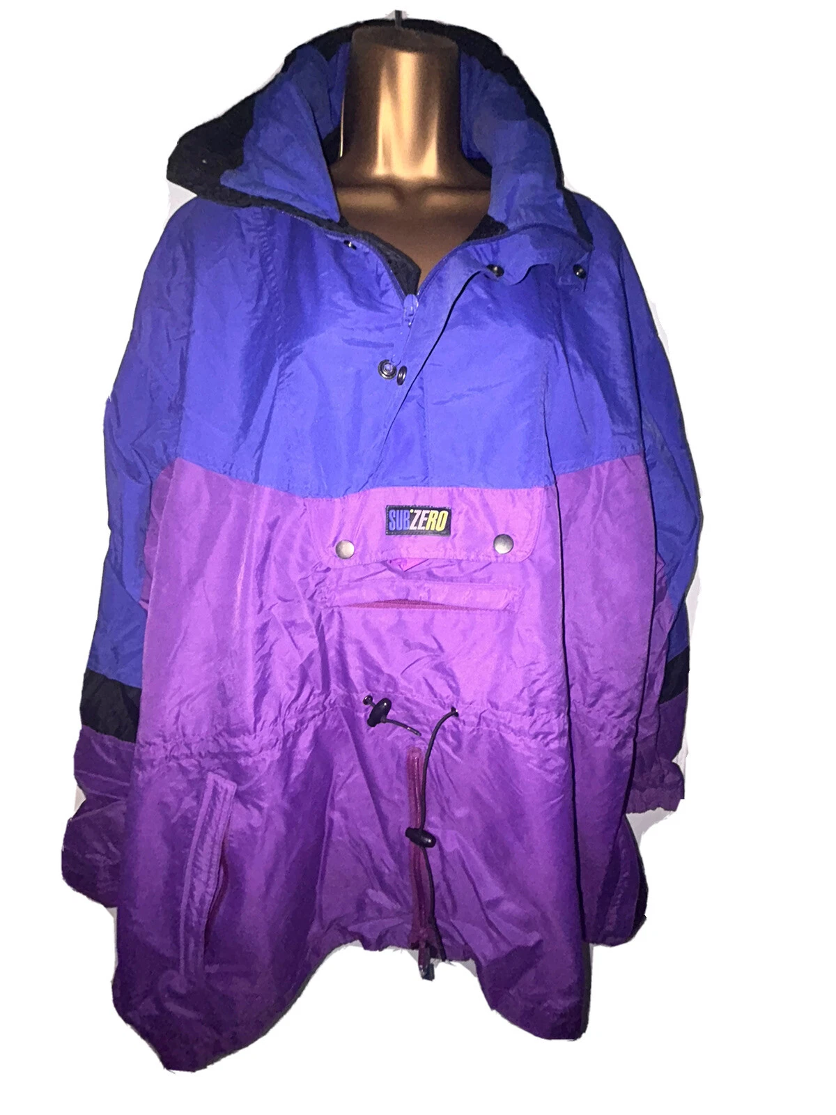 Vintage Sub Zero purple 80's 90's Neon Ski Zipper Jacket Adult LARGE