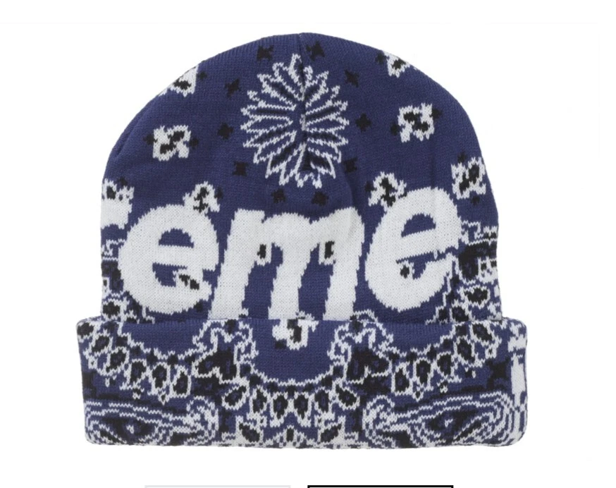 Bonnet bleu Supreme Big Logo Bandana FW24 OS NEUF 
