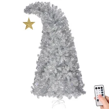 6FT Artificial Christmas Tree 900 Tips w/ LED Light Metal Stand Holiday Season