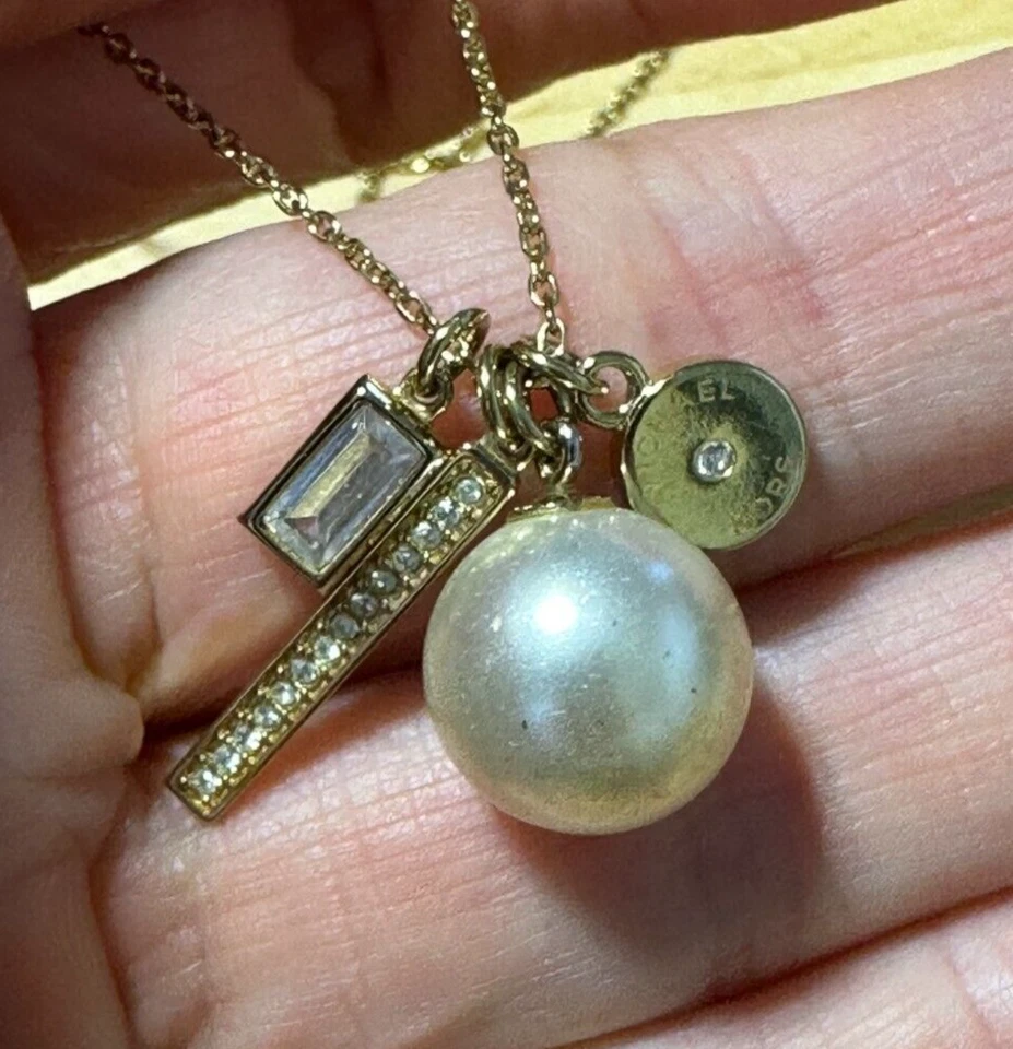 迈克高仕项链金色珍珠水晶饰品簇16-18令人惊叹 — 第 2/4 张图片