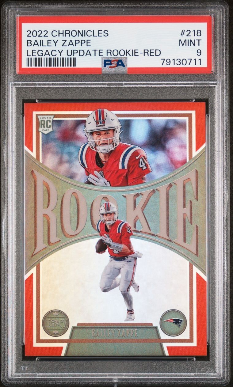 Bailey Zappe Panini Chronicles Legacy Update Rookies #218 Red