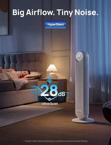 Tower Fan for Bedroom, 25ft/s Velocity Quiet Floor Fan, 90° Oscillating Fans - Picture 3 of 8