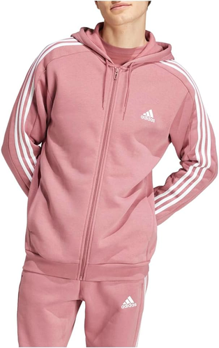 adidas Men's Essentials 3-Stripes Fleece Full-Zip Hoodie
