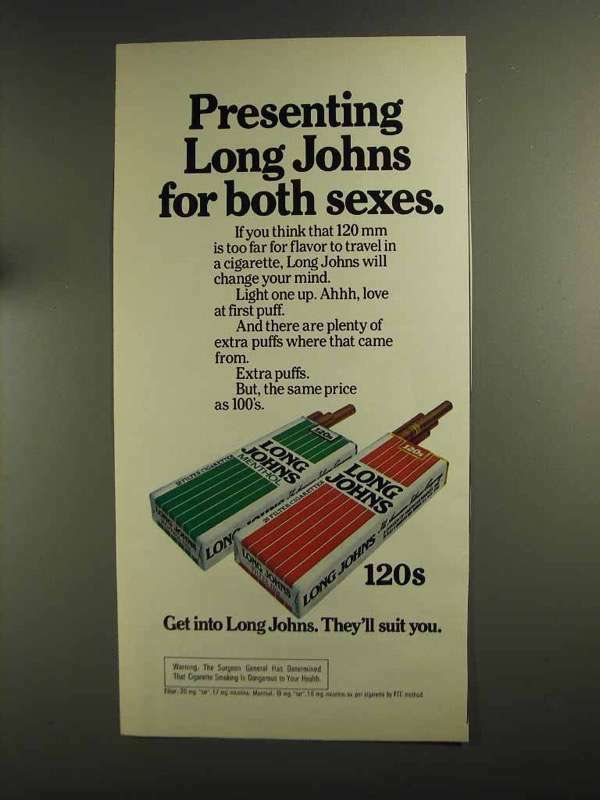 1975 Long Johns Cigarettes Ad
