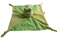 Babies R Us Green Frog Baby Blanket Knotted Corners Security Lovey Rattle