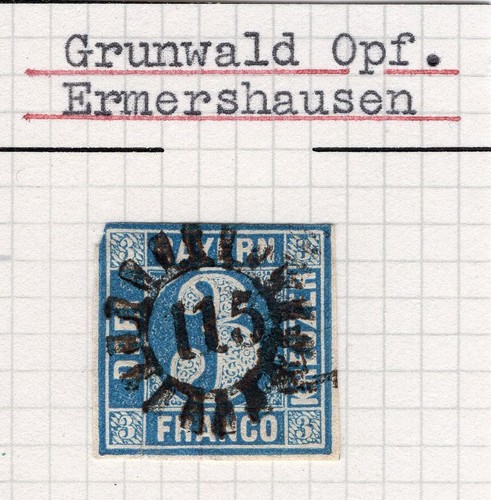 Bavaria Stamp with Number 115 Stamped (BA0807