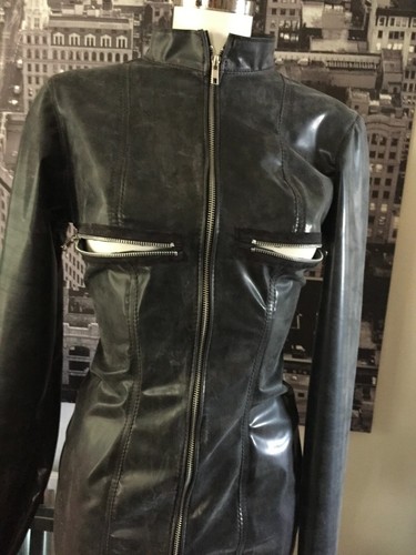 THE FEDERATION RUBBER LATEX SLEEVED MINI DRESS ZIP BOOBS BRAND NEW CD ...