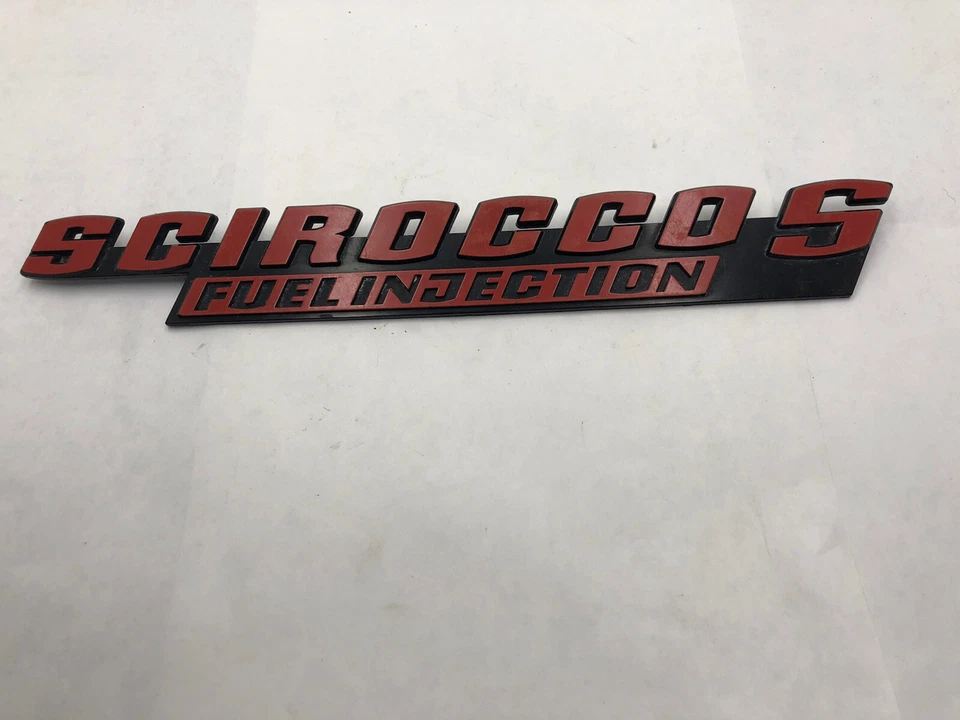 Emblema insignia escotilla trasera Volkswagen Scirocco S rojo GTI escritura OEM VW MK2 MK1 Foto 3 de 4