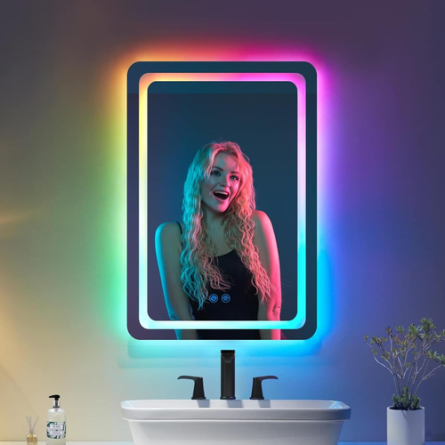 LED Bathroom Mirror with Lights, RGB Lighted Vanity Mirrors for Bathroom Wall, B - Picture 12 of 12