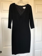 David Meister After 5 V-neck,  Sleeve, Little Black Cocktail Dress, Fully Lined
