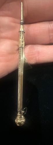 VICTORIAN G.F. MECHANICAL PENCIL - RUBY STONE ONTOP FANCY ETCHING !! - Picture 7 of 8