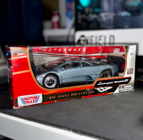 LAMBORGHINI DIABLO GT SILBER 1/18 DIECAST MODELLAUTO VON MOTORMAX 73168 *SEALED*