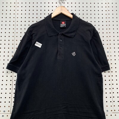 Vintage Y2K SouthPole Polo Shirt Mens Large Black Logo COllared