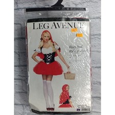 Leg Avenue Lil' Red Riding Hood Racy Adult Women's Costume Sexy Peasant M/L b6