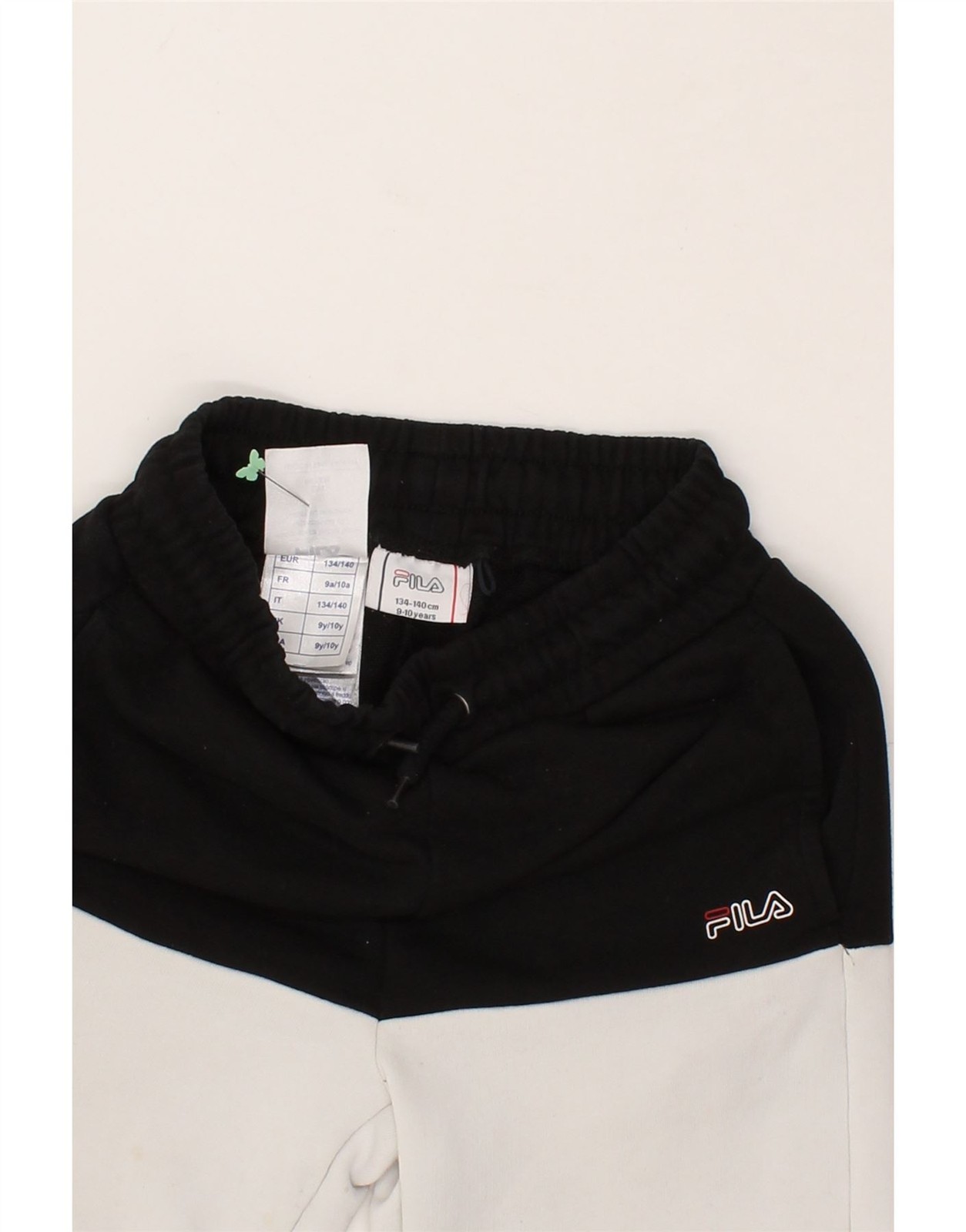 FILA pantaloncino sportivo ragazzo 9 10 anni nero colorblock cotone SW09