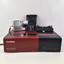 Casio Digital Camera Exilim EX-Z500 5.0MP Silver Tested Working Set