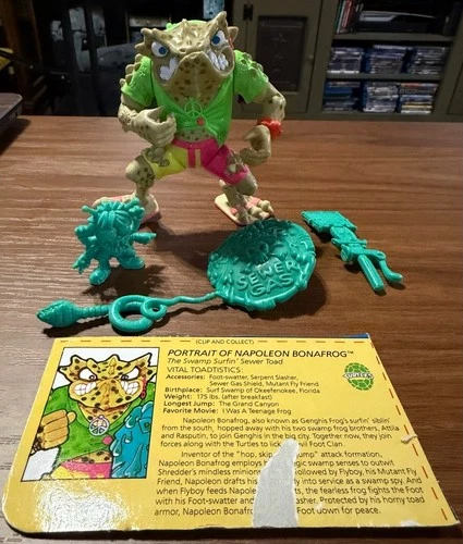 1990 Napoleon Bonafrog Complete w/ Cardback TMNT Vintage Ninja Turtles Figure