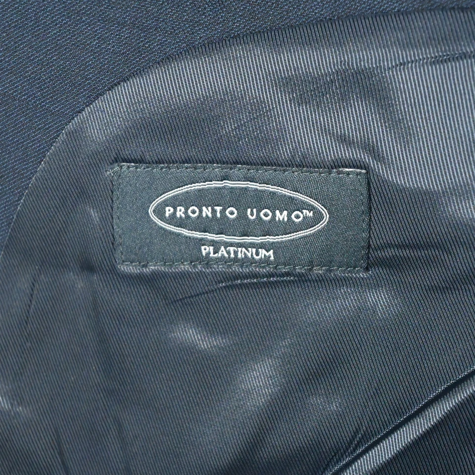 Pronto Uomo 56R 46x30 Azul 100% Lana Hombre Chaqueta Pantalones Traje Foto 4 de 4