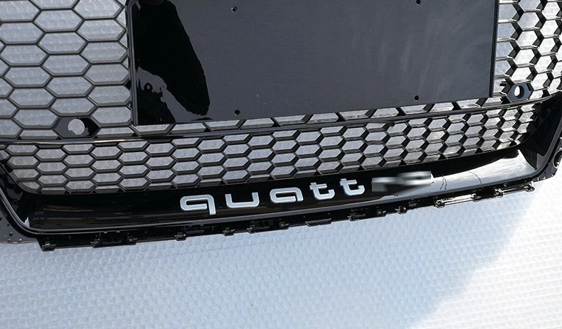 Para Audi TT TTS 2015-2018 TTRS Estilo Anillo Negro Panal Parachoques Delantero Parrilla Foto 4 de 4