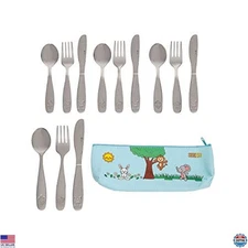 Kids 12-Piece Silverware Set, 18/10 Stainless Steel Cutlery, Toddler Utensils