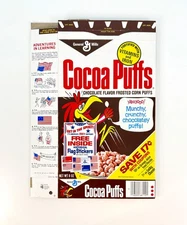 Vintage 1975 General Mills Cocoa Puffs Cereal Box Series 12 Flag Sticker Premium