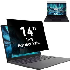 Laptop Privacy Non-Magnetic 14" 16:9 Aspect, Black monitor privacy screen