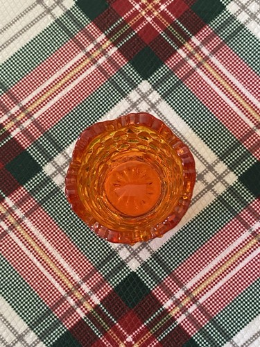Vintage Hobnail Fenton Orange Aberine Tooth Pick Holder - Picture 2 of 3