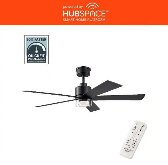 Hampton Bay Bynum 52" Smart Ceiling Fan Matte Black DC Motor LED Light Remote 🔷 - Image 2 of 4
