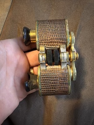 Goerz Berlin Fago Triederbinocle 3 1/3 X Mag Opera Glasses Antique Brass