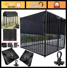 Outdoor Dog Kennel Shade Cover 90 Sunblock Mesh Tarp 10x10 ft with Bungee Cords