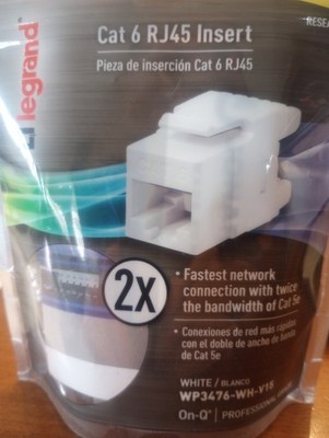 Lot of 12 Legrand WP3476-WH Cat 6 QC RJ45 On-Q Keystone Connectors, White
