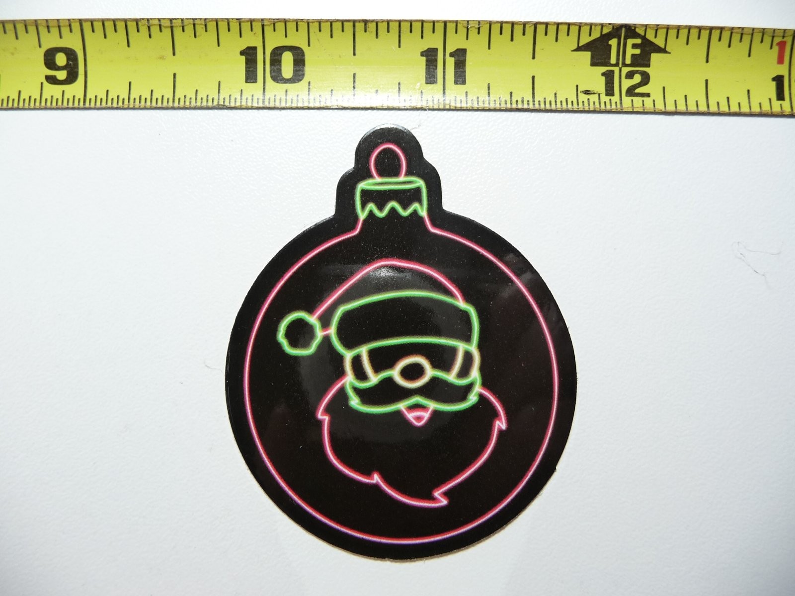 Neon Santa Claus Ornament Sticker - Colorful Fun Decal