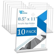 Acrylic Sign Holder 8.5 x 11, 10 Pack Double-Sided Stand 10 Pack 8.5x11 Inch