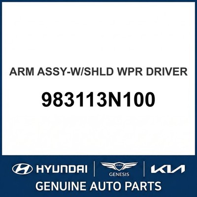 2010-2015 Hyundai Equus Arm Assembly-W/Shld Wpr Driver OEM Neu 983113N100