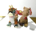 Lot of 2 Vintage Ty Beanie Babies Baby Dragons SCORCH & ZODIAC DRAGON with Tags