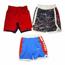Nike Dri Fit Lot of Three Boy's Basketball Shorts Red Black Blue Small EUC