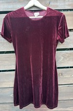 Vtg Active USA Deep Red Velour Mini Dress Size 2-4