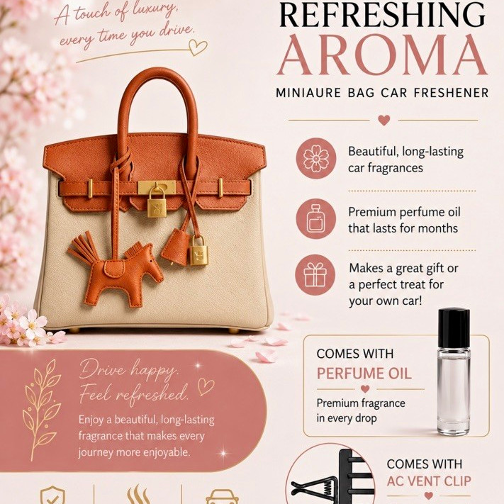 2 in 1- car accessory/ Long-Lasting Air Freshener Oil Bottle& Vent Clip included