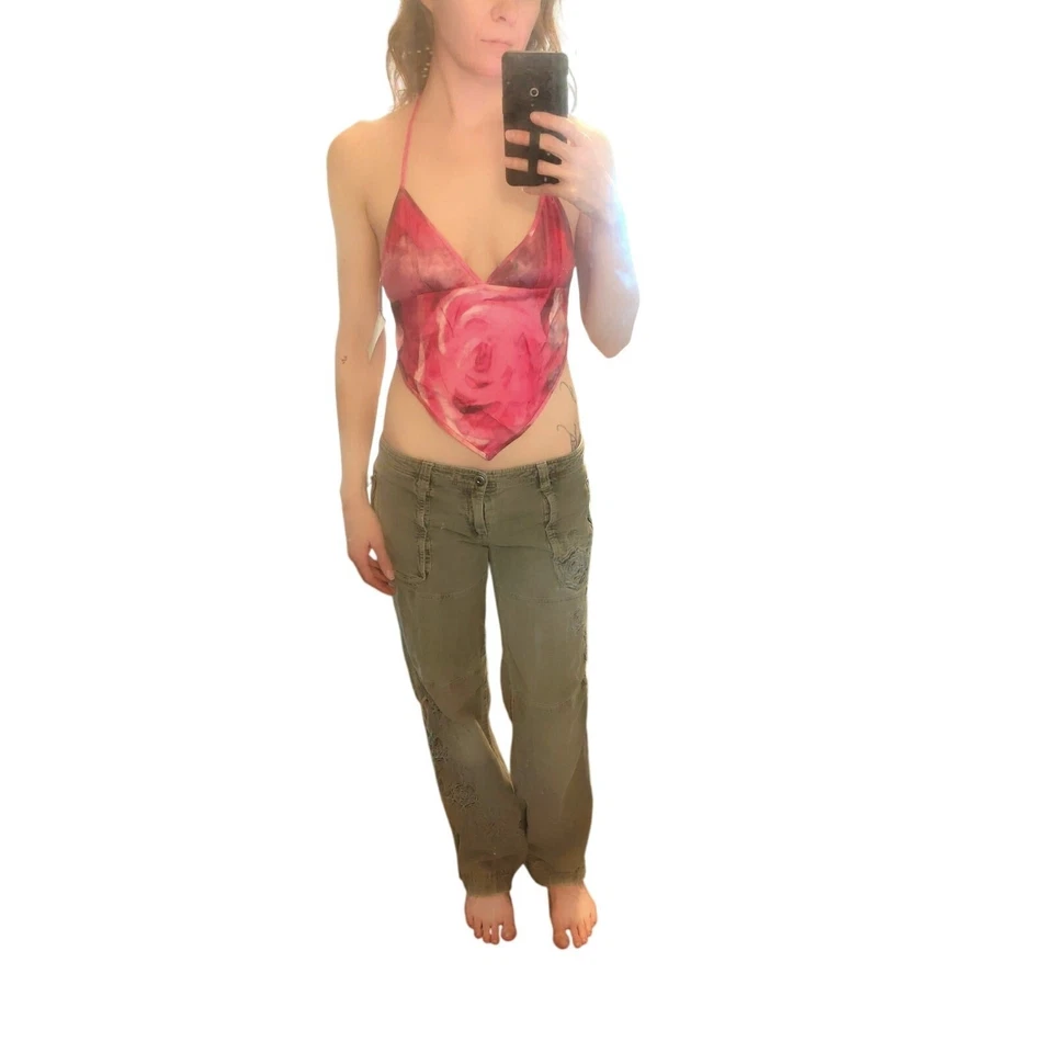 Pantalones De Colección Y2K Miss Me Pana Rave Para Mujer Pequeños Taupe Carga Utilidad De Colección Foto 3 de 4