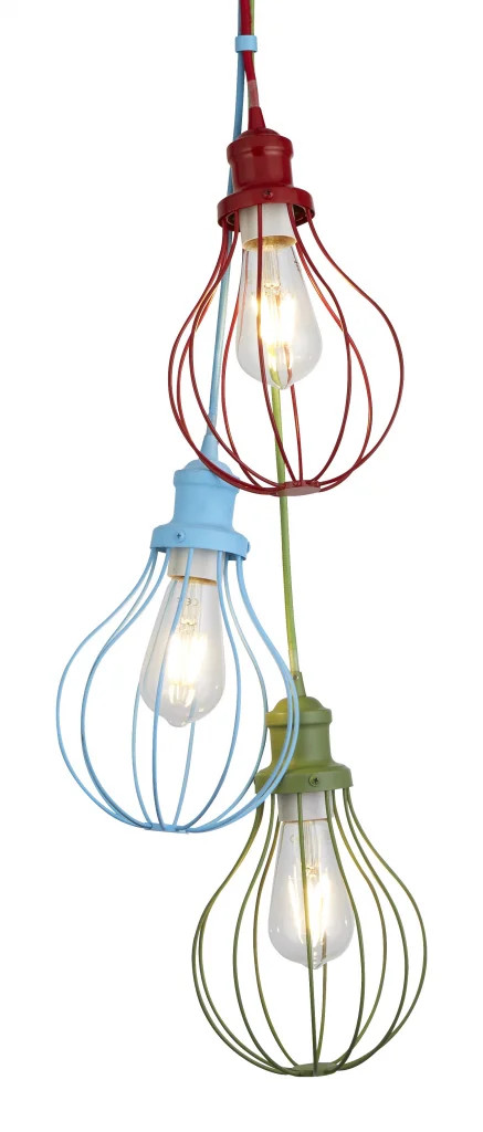 Ceiling Light Multi-Coloured Balloon Cage 3 Multi Searchlight 4683-3